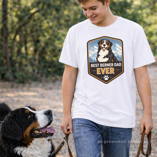 Best Berner Dad Ever T-Shirt | Bernese Mountain Dog Dad Gift Tee