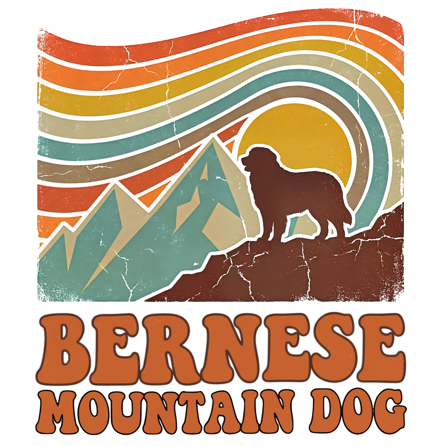 Vintage Bernese Mountain Dog Shirt, Retro Berner Mountain Graphic Tee, Bernese Dog Lover Gift, Outdoors Hiking Camping Dog Mom Dad Shirt