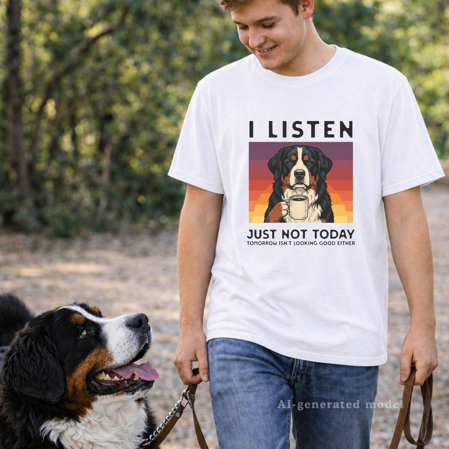 Funny Bernese Mountain Dog Gift Shirt | Sarcastic Berner Owner Tee | I Listen Just Not Today