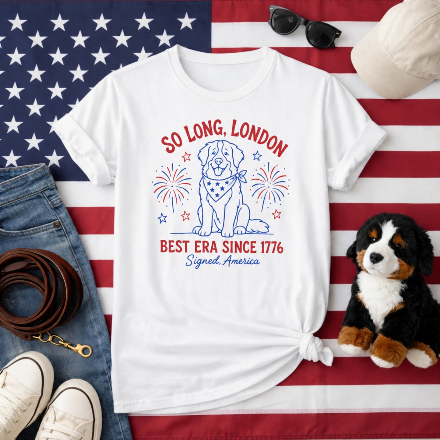 Bernese Mountain Dog 4th of July Shirt | Patriotic Gift for Dog Mom & Dad