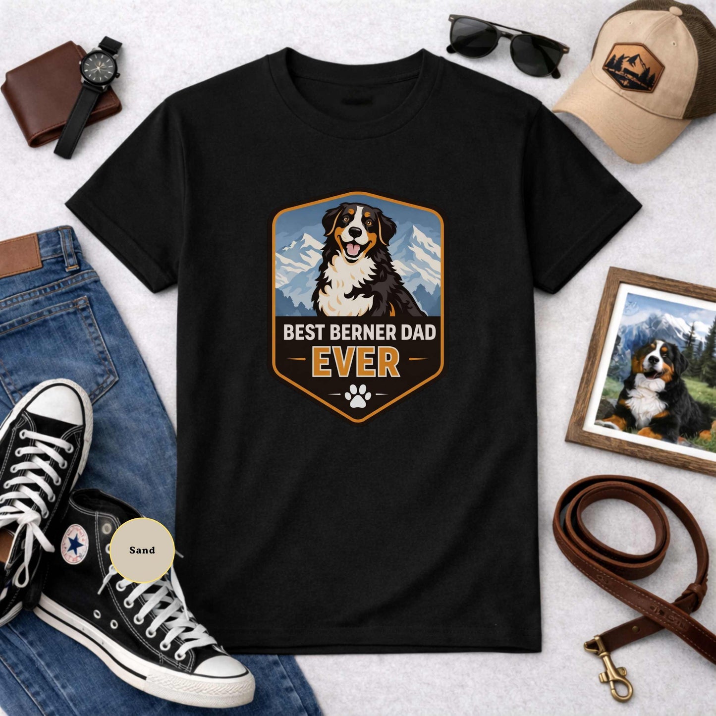 Best Berner Dad Ever T-Shirt | Bernese Mountain Dog Dad Gift Tee