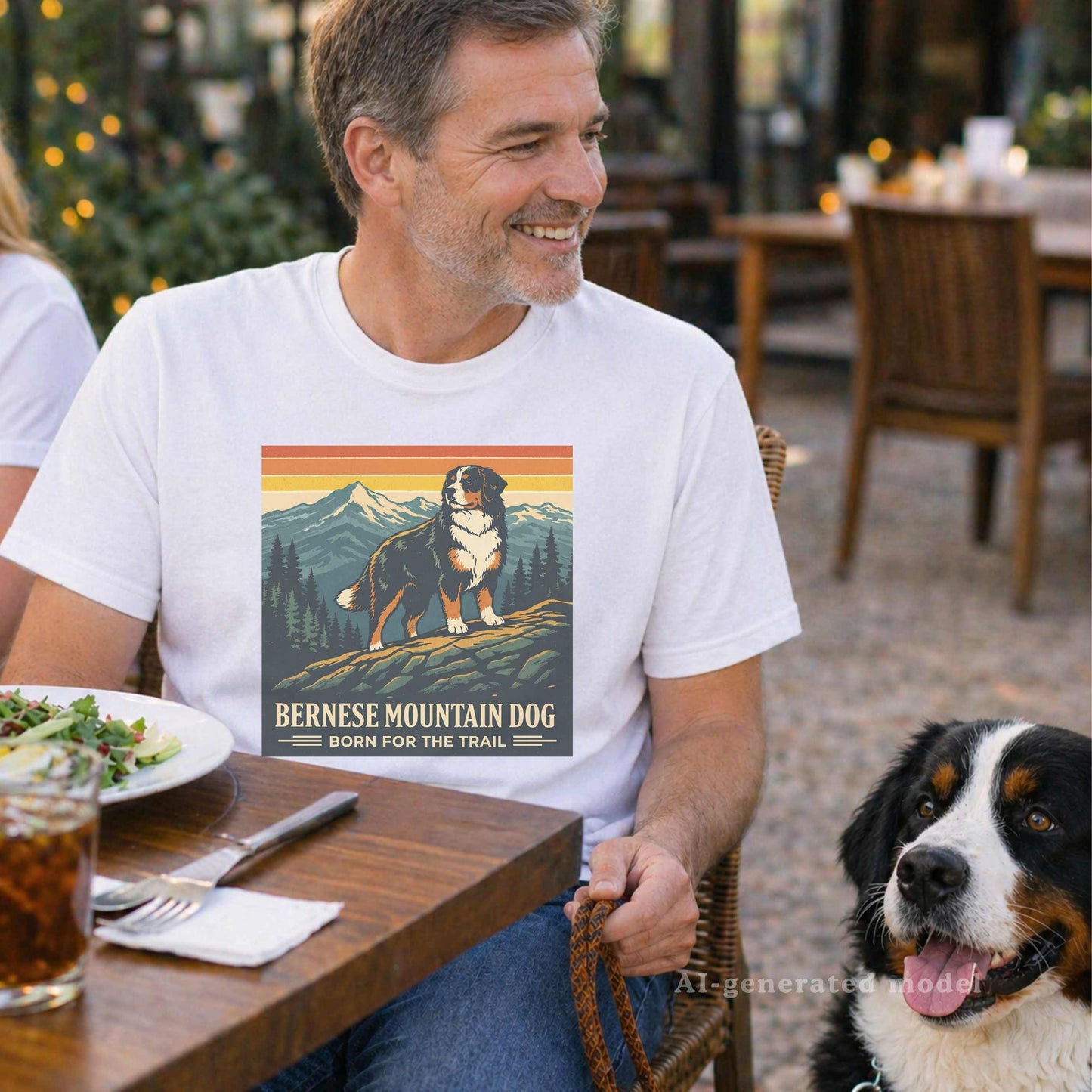 Bernese Mountain Dog Hiking Gift Shirt | Berner Outdoor Dad Gift Tee | Vintage National Park Style