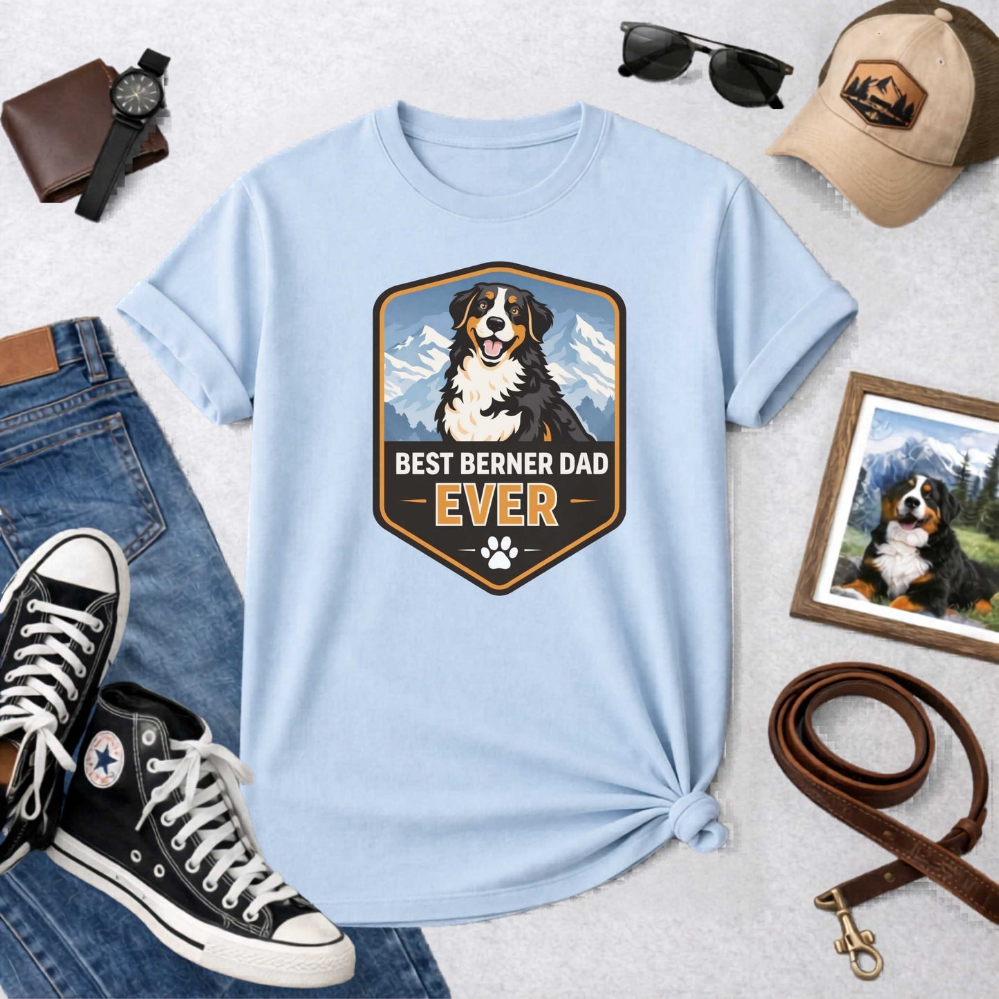 Best Berner Dad Ever T-Shirt | Bernese Mountain Dog Dad Gift Tee