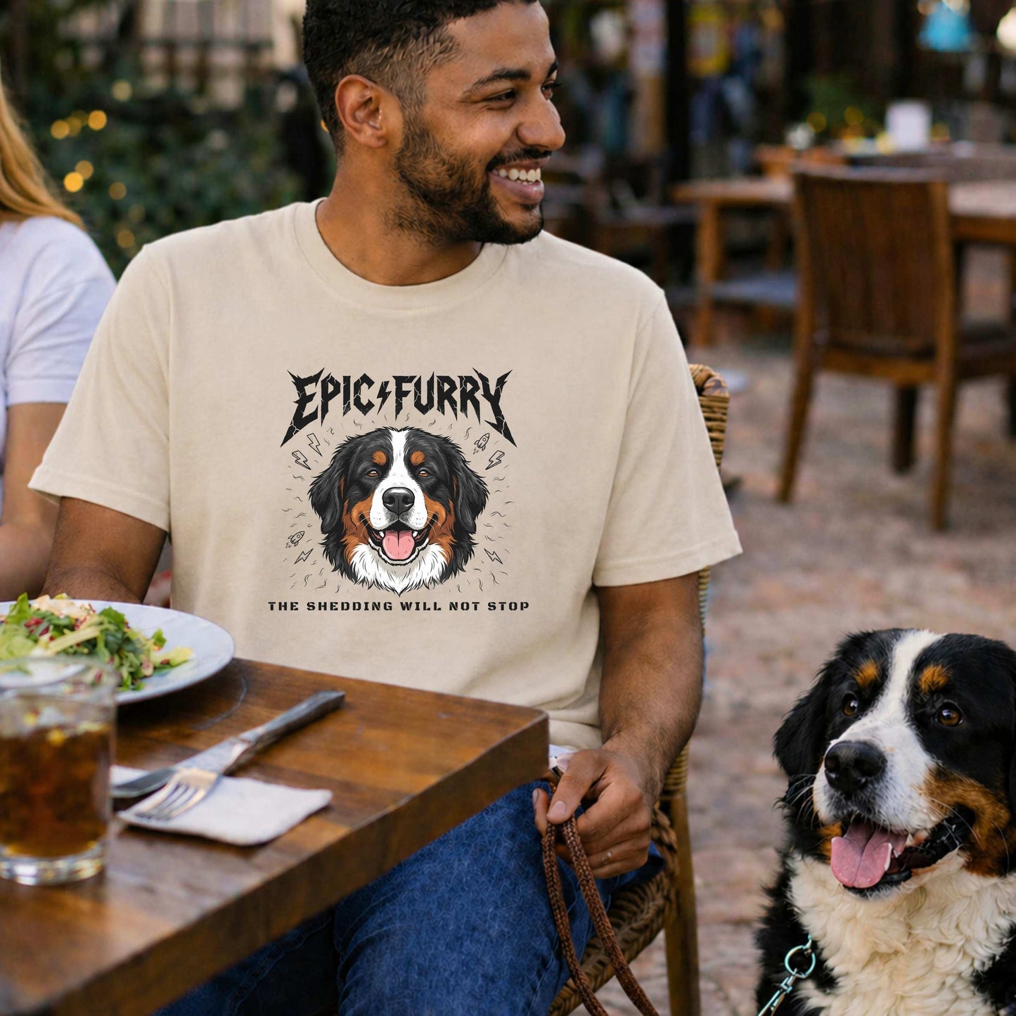 Epic Furry The Shedding Will Not Stop Bernese Mountain Dog T-Shirt | Funny Rock Parody Berner Tee